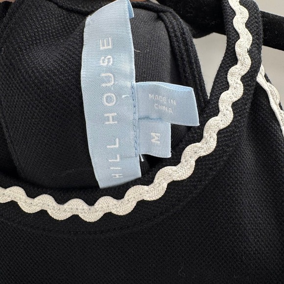 HILL HOUSE Home Billie Tennis Dress Black Halter Neck Mini Dress Scallop Size M - Picture 4 of 7